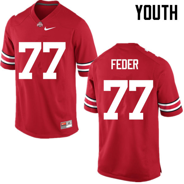 Youth Ohio State Buckeyes #77 Kevin Feder Red Game College Stitched Football Jersey 23EN044VR